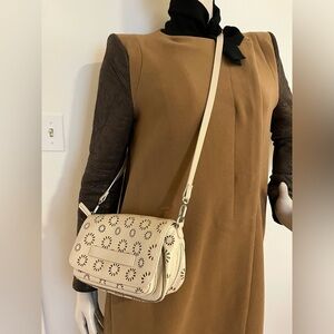 DESIGUAL – Cream Laser-Cut Crossbody Bag